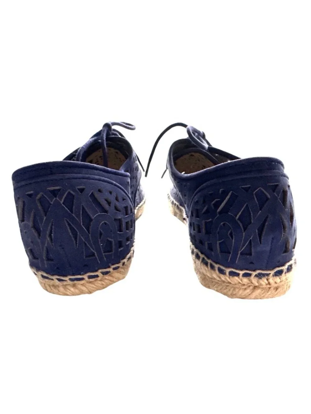 Vince Camuto Navy Laser Cutout Espadrilles Jute Sole & Lace-Up Sneaker 8.5 - Picture 4 of 6